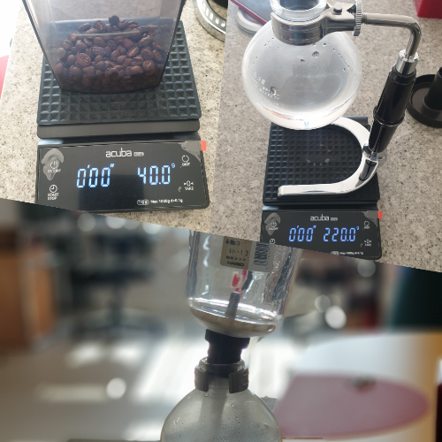 사이폰 커피 추출기구 하리오 사이폰 TCA 3 (3인용)사용기_사이폰 커피 추출하기 _ 원두 및 물 계량