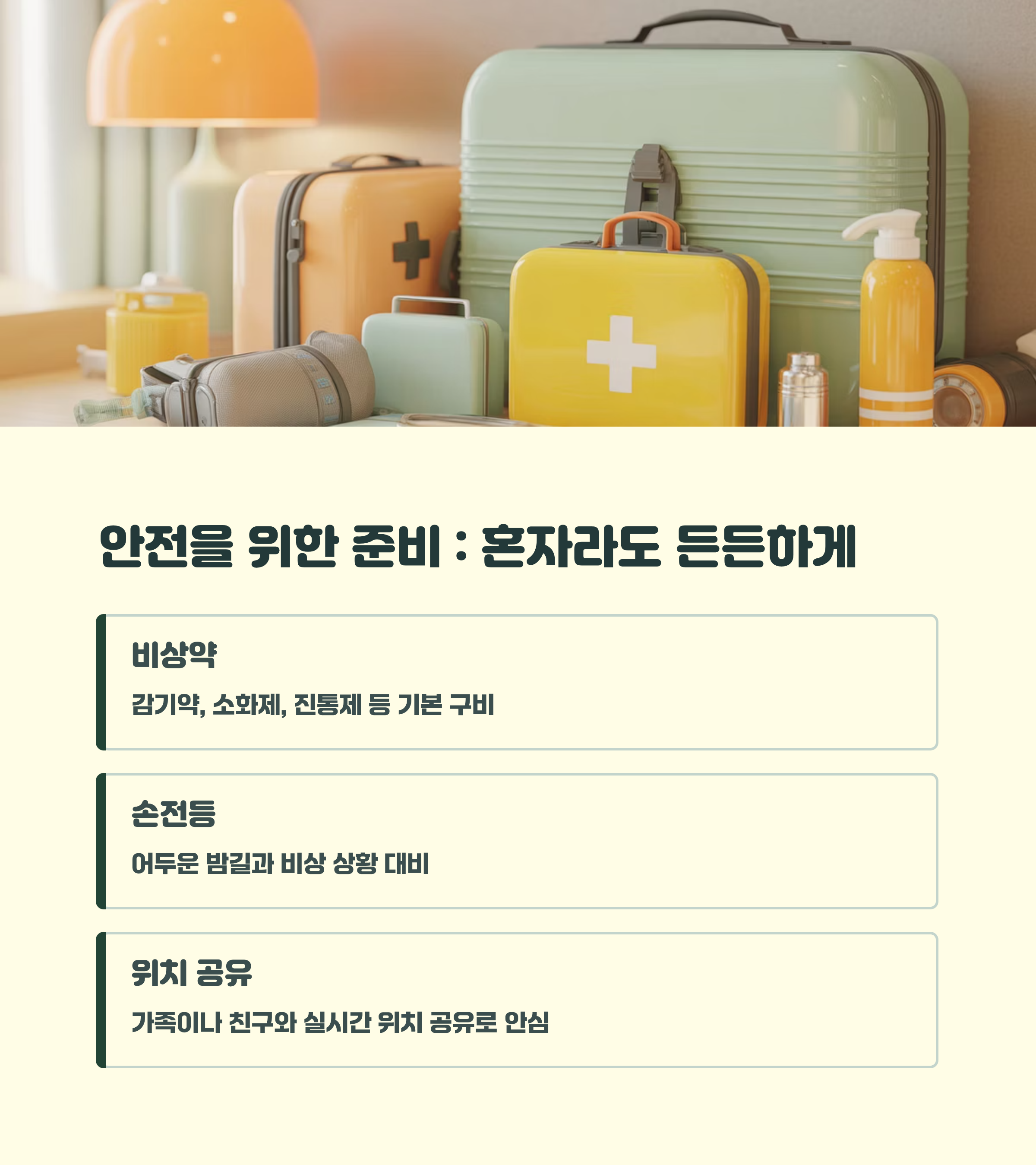 안전까지 챙기는 혼행 준비