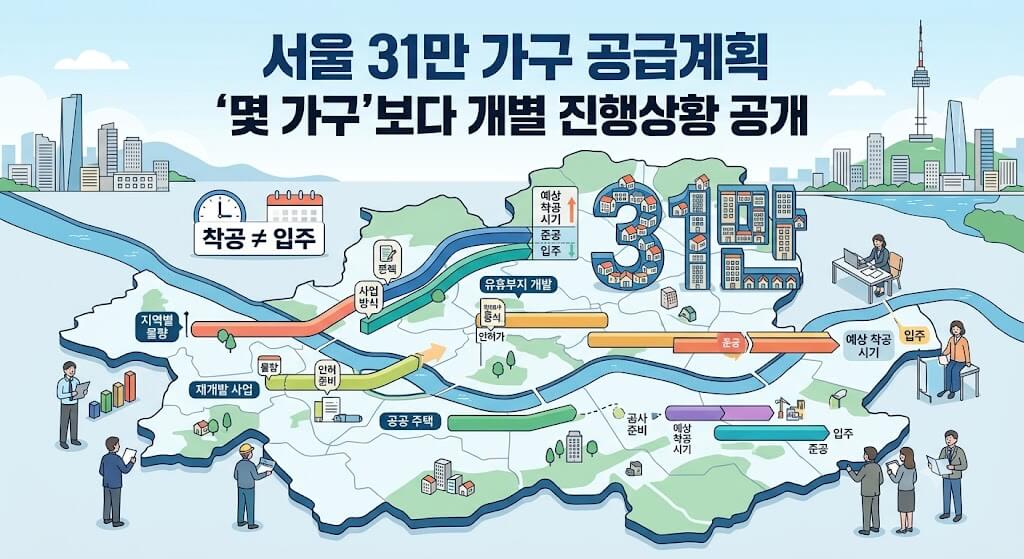 서울 31만 가구 공급, 실제 입주는 언제? 착공과 입주 차이
