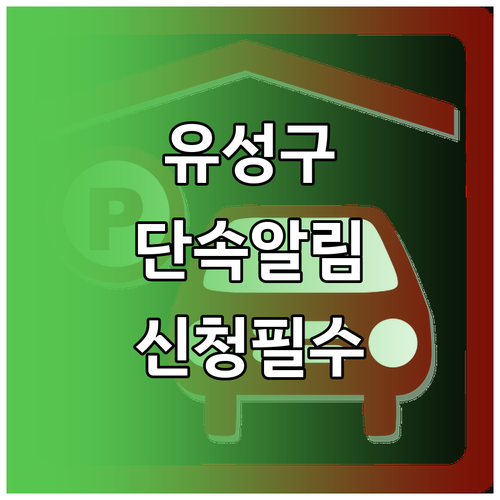 유성구 주정차 단속 알림 서비스 신청..
