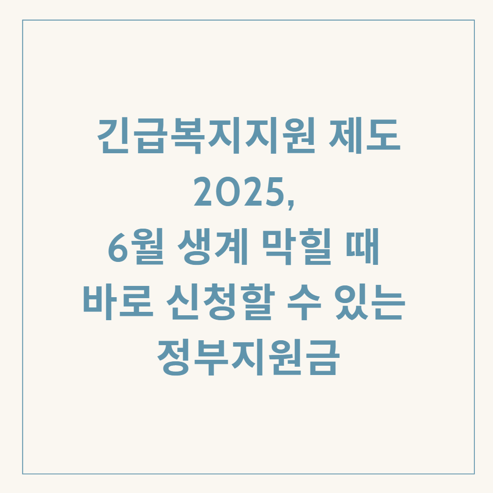 2025 긴급복지지원 제도 관련 이미지