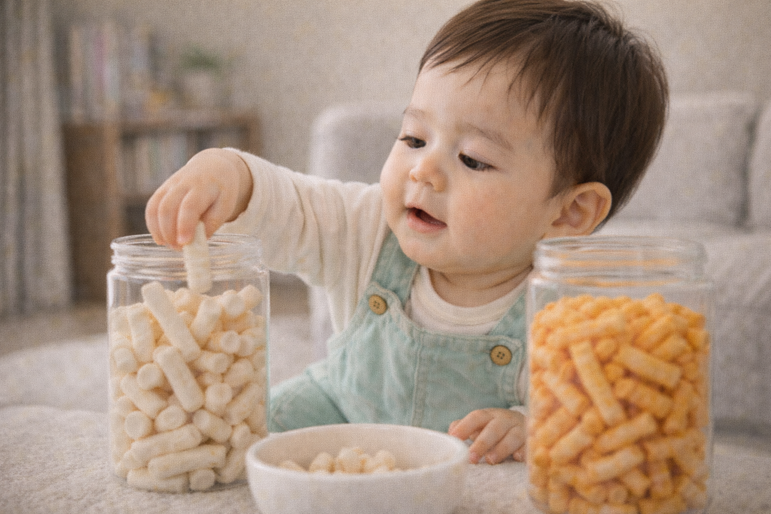 영아전환기 주변을 탐색하며 계속 움직이는 아기 모습