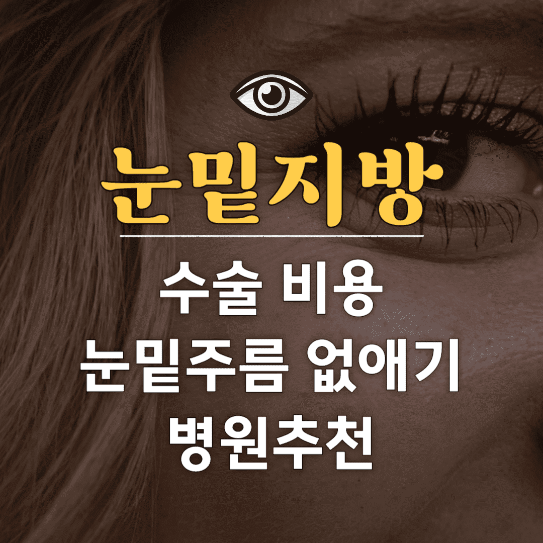 눈밑지방 제거수술 비용, 눈밑 주름 없애는 방법! 눈밑지방 재배치와 차이점?
