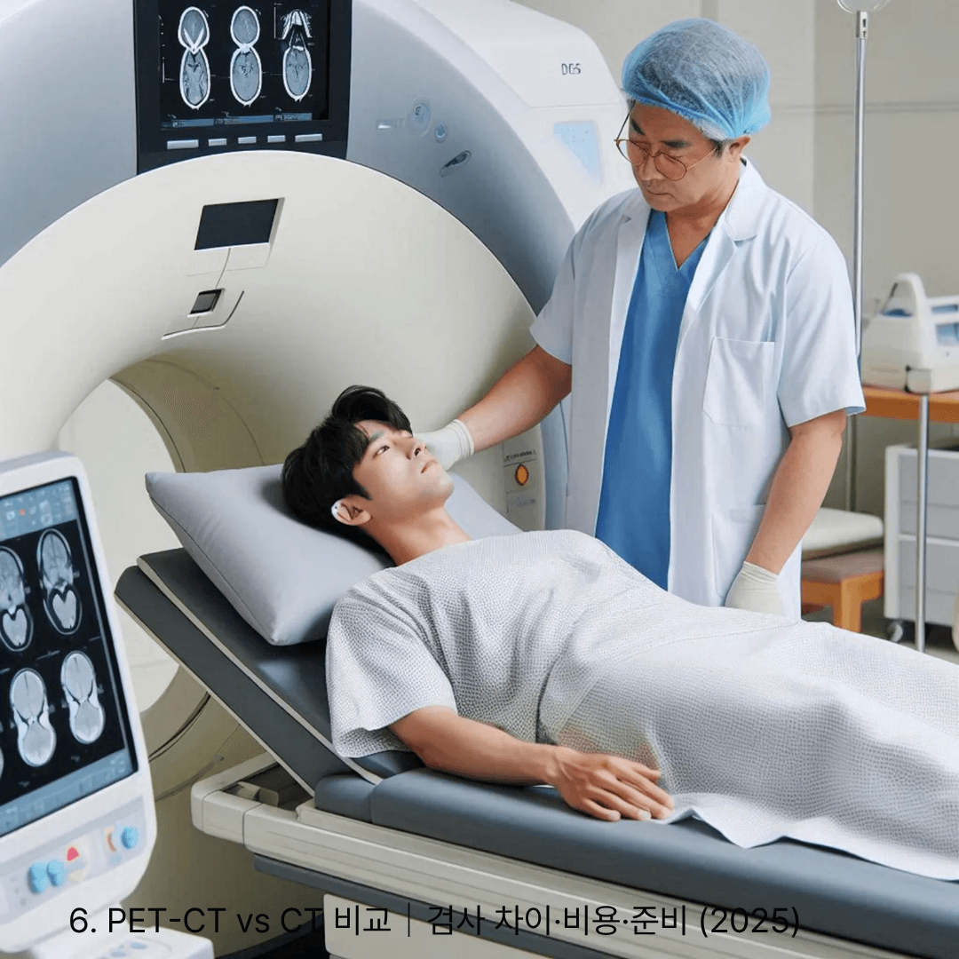 6. PET-CT vs CT 비교｜검사 차이&middot;비용&middot;준비 (2025)