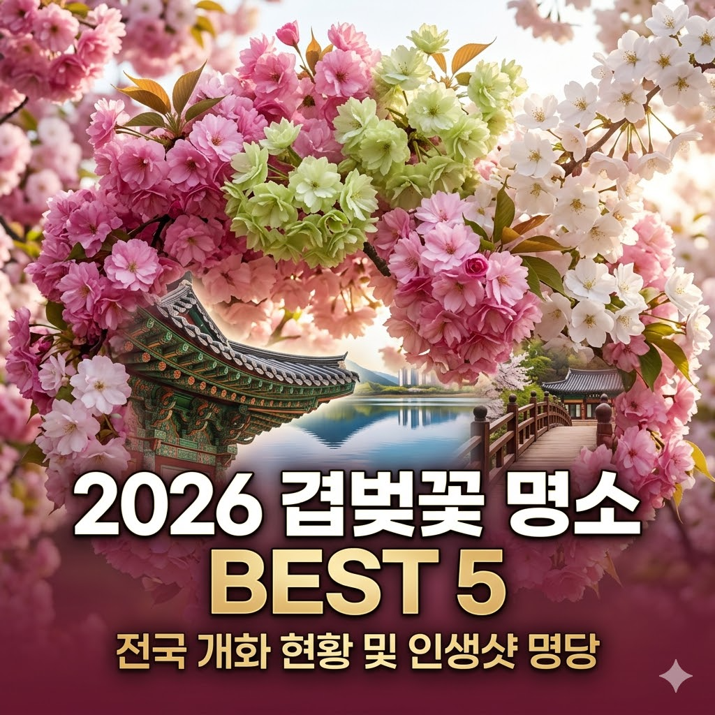 ▲ 2026 겹벚꽃 명소 베스트 5 (실시간 개화 및 주말 나들이 가이드)