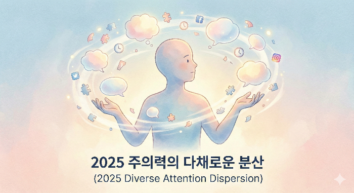 초단기 콘텐츠 시대의 집중력 붕괴를 표현한 일러스트