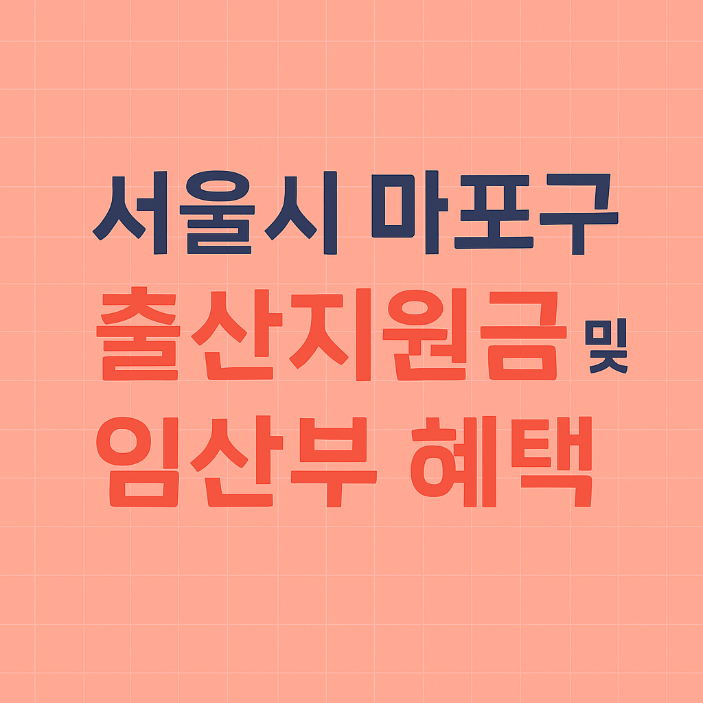 서울시 마포구 출산지원금 및 임산부 혜택