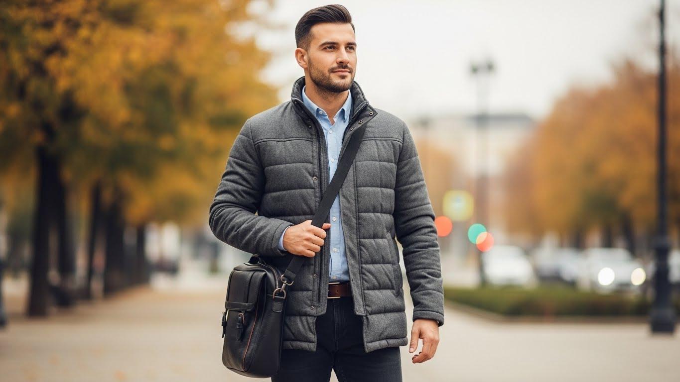 남성 패딩 하프코트