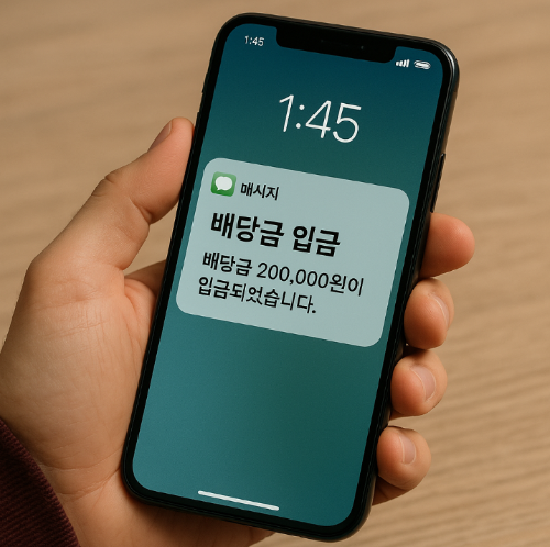 배당금 입금 이미지