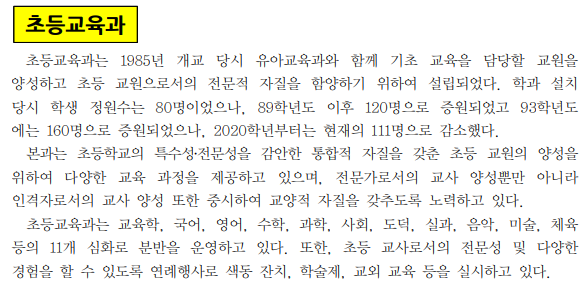 초등교사 전공
