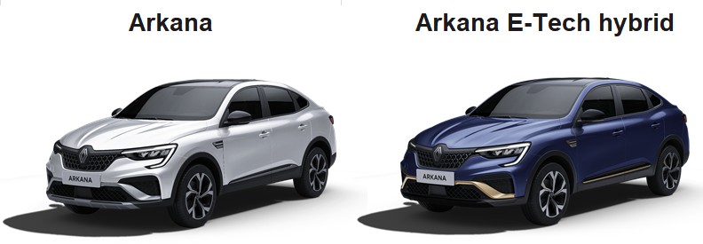 르노코리아 뉴 아르카나 에볼루션 / 테크노 / 아이코닉, 아르카나 E-테크 하이브리드 가격비교, 연비비교, 기본품목, 제원