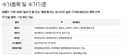 폐가전제품 무상수거 E-순환거버넌스 이용안내 화면
