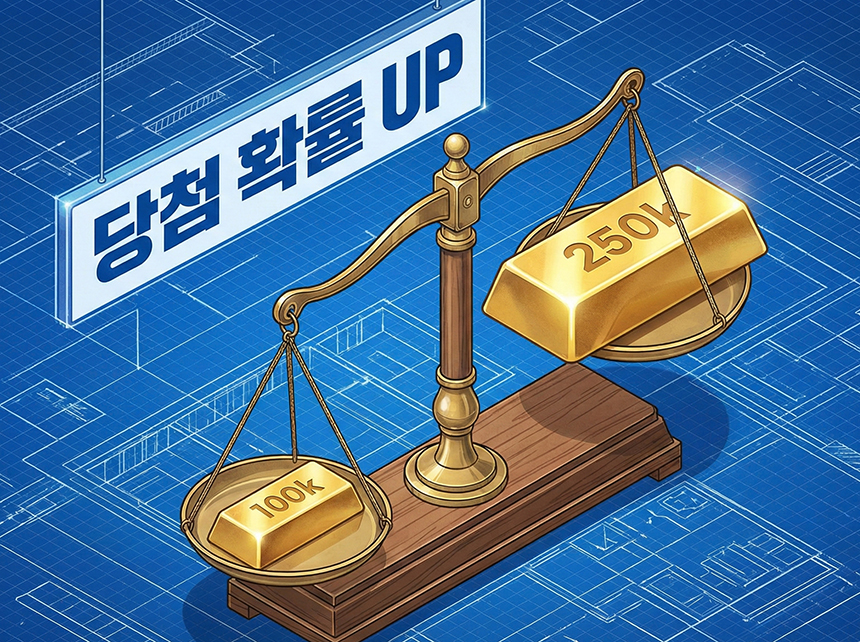 청약통장 월 납입 인정액 10만원 대 25만원 비교 저울