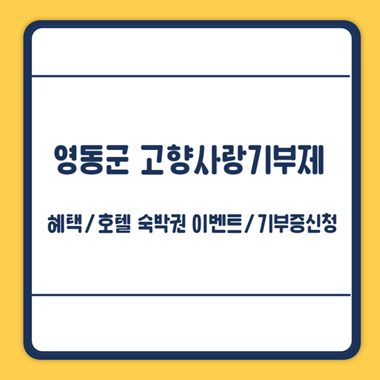 영동군 고향사랑기부제 혜택