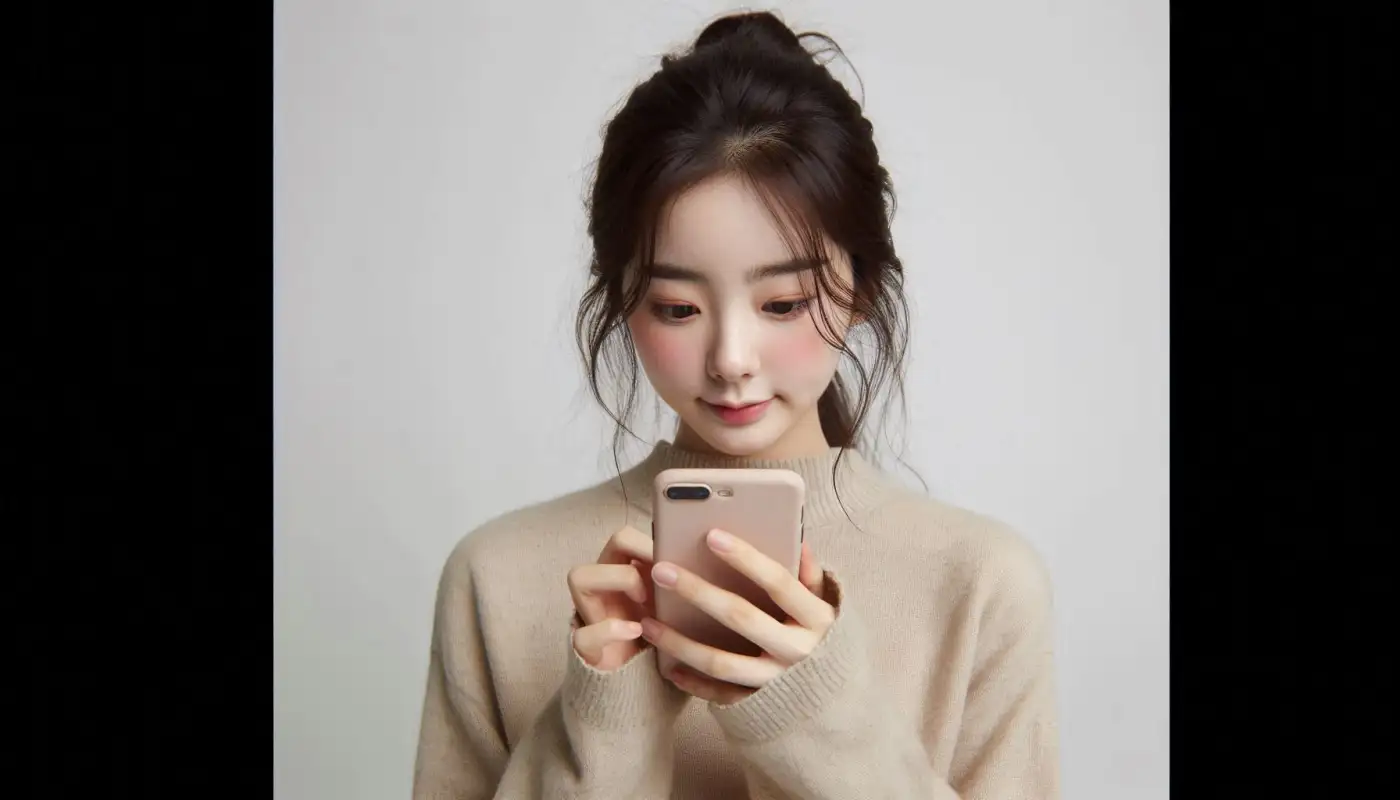 웨이팅-앱-순위를-알아보는-여성의-모습