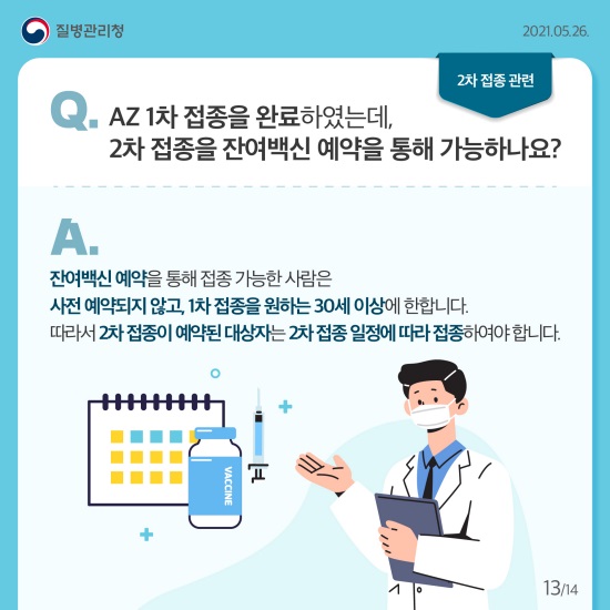잔여백신 예약 Q&A