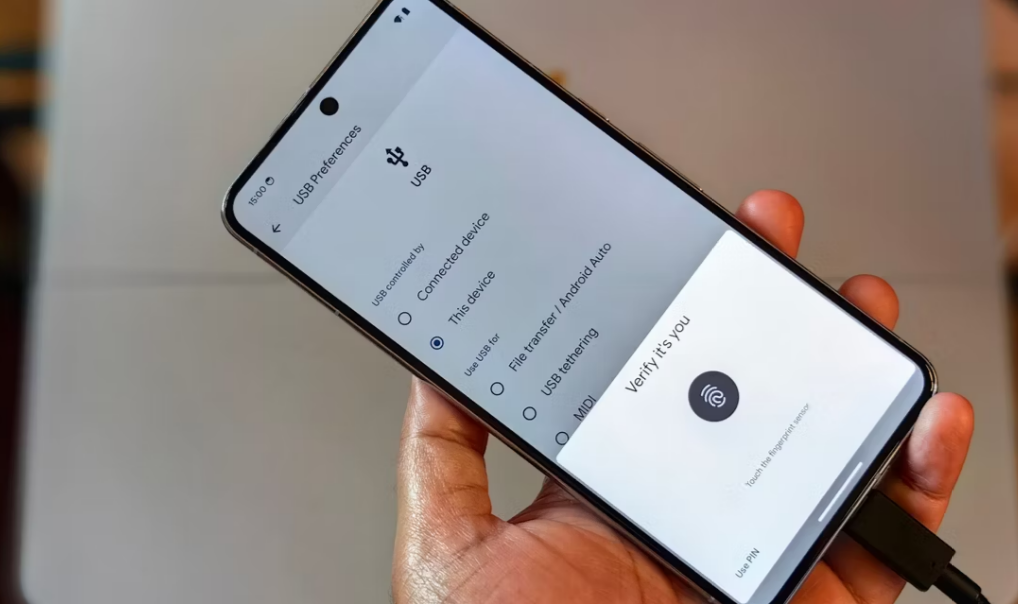 Android 15 DP2의 USB 모드 변경 시 새롭게 도입된 인증 과정(이미지출처-androidpolice)