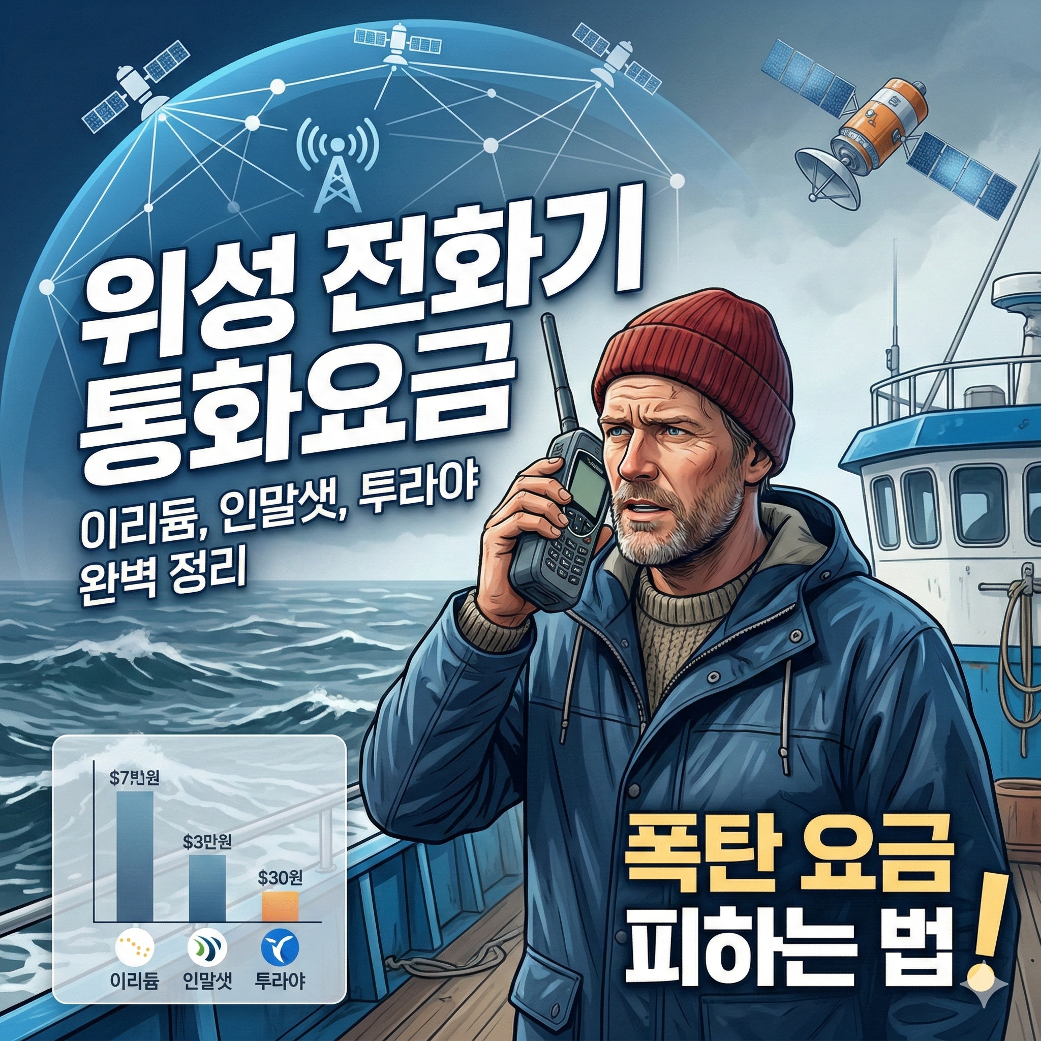 위성 전화기 통화요금 완벽 정리: 이리듐, 인말샛, 투라야 비교