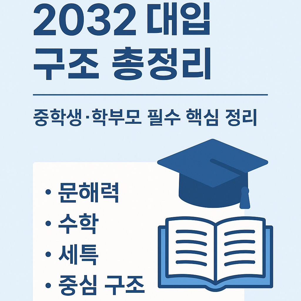 2032 대입 구조 총정리 &mdash; 중학생&middot;학부모 필수 핵심만 추린 버전 (2026 최신판)