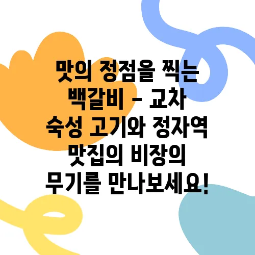 맛의 정점을 찍는 백갈비 - 교차 숙성 고기와 정자역 맛집의 비장의 무기를 만나보세요!