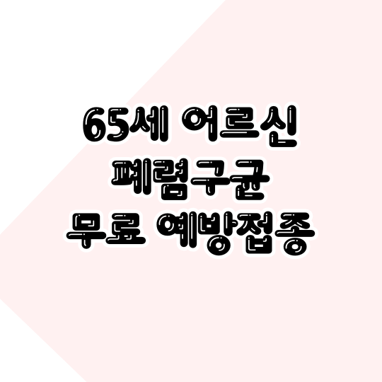 어르신폐렴구균무료예방접종