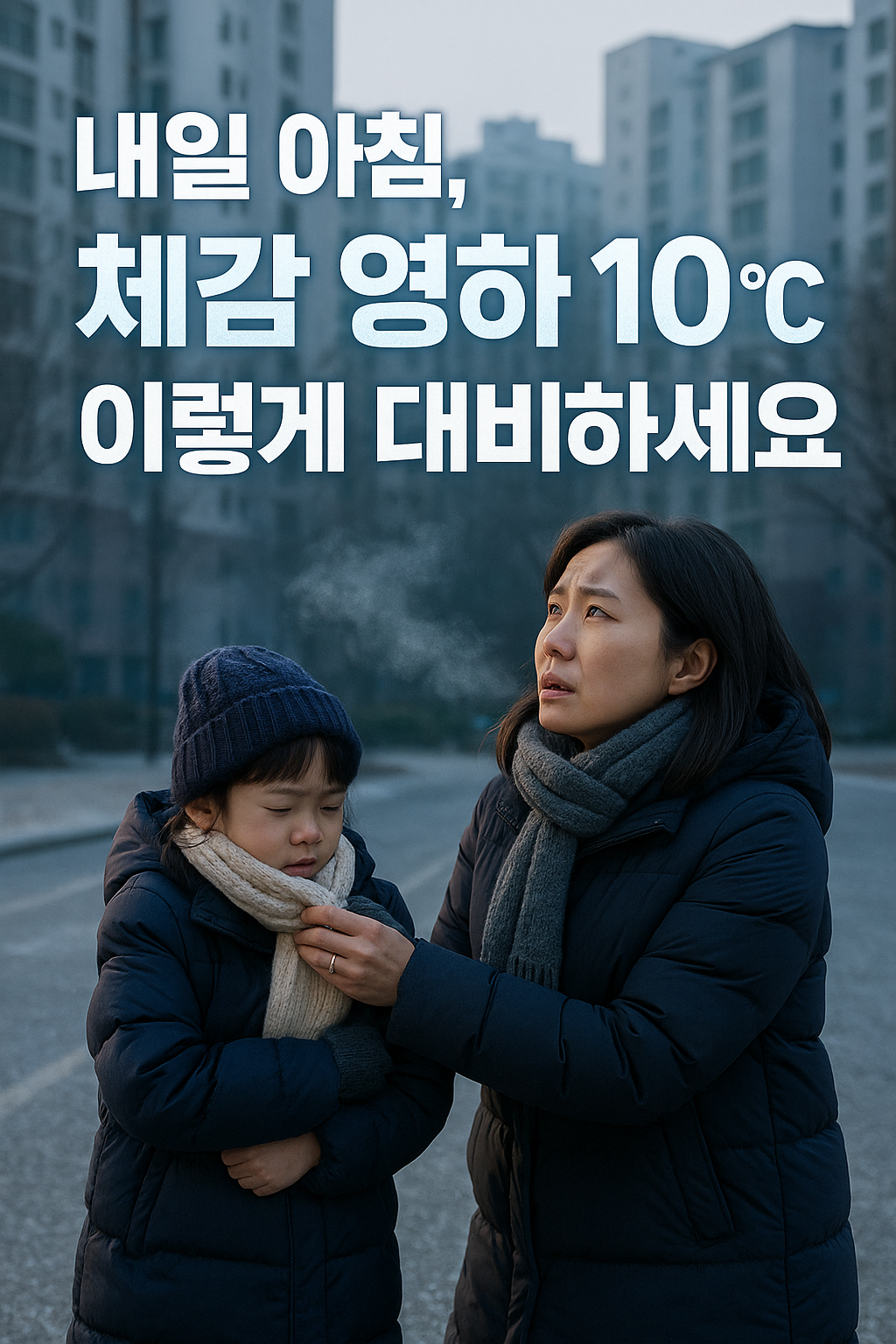 한파주의_엄마와 딸