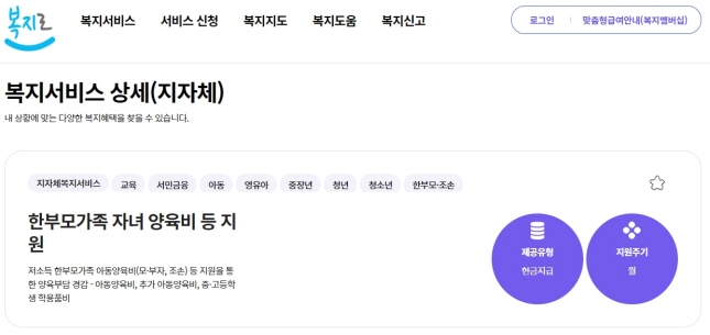 한부모가정 지원금 혜택 및 자격조건