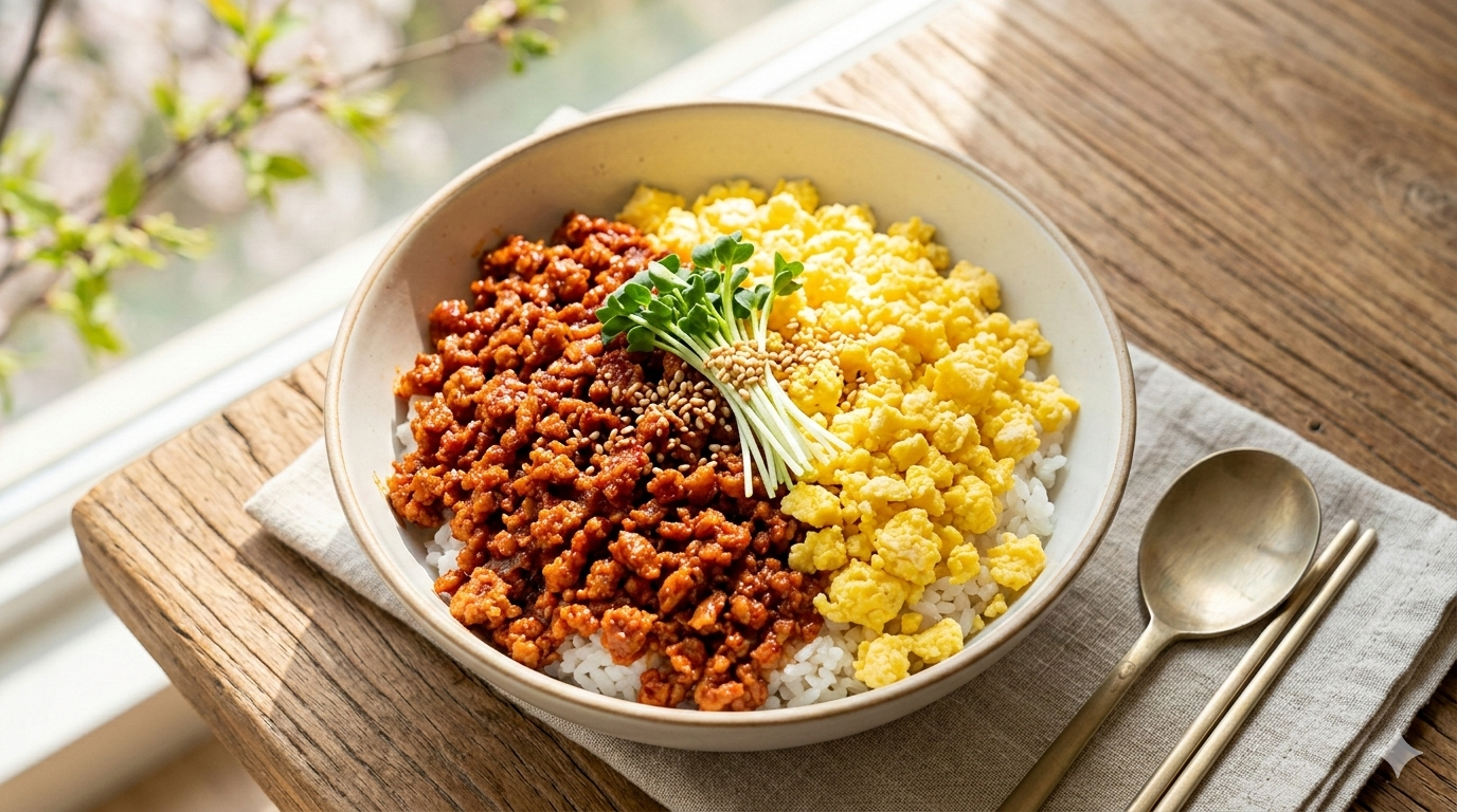 제육 소보로 덮밥