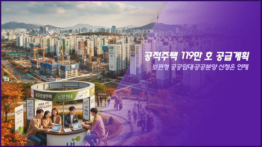 공적주택 119만 호 공급계획|보편형 공공임대·공공분양 신청은 언제