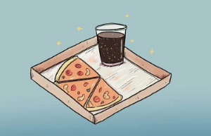 친구와 함께 이야기하는 / 피자와 콜라 (출처 : pixabay)