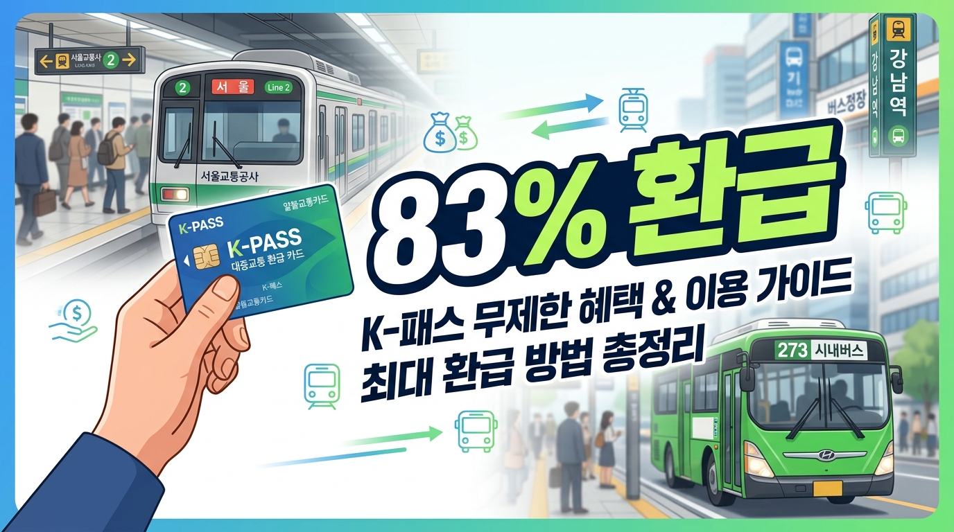 2026 K-패스 환급률 확대 총정리 교통비 최대 83% 돌려받는 법