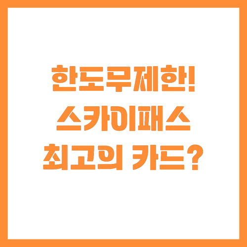 스카이패스 마일리지 적립 한도 없는 ..