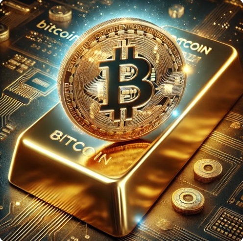 비트코인과 금을 표현한 이미지