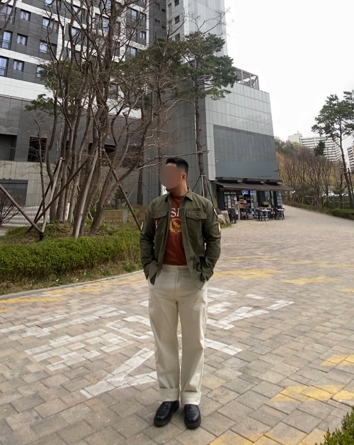 데일리룩('26. 4. 8.)논스탁 OG-107 복각패치 워크셔츠, 비전스트릿웨어 빈티지 티셔츠, 무신사스탠다드 레플리카 퍼티그 팬츠 오어슬로우ST, 닥터마틴 2976 첼시부츠