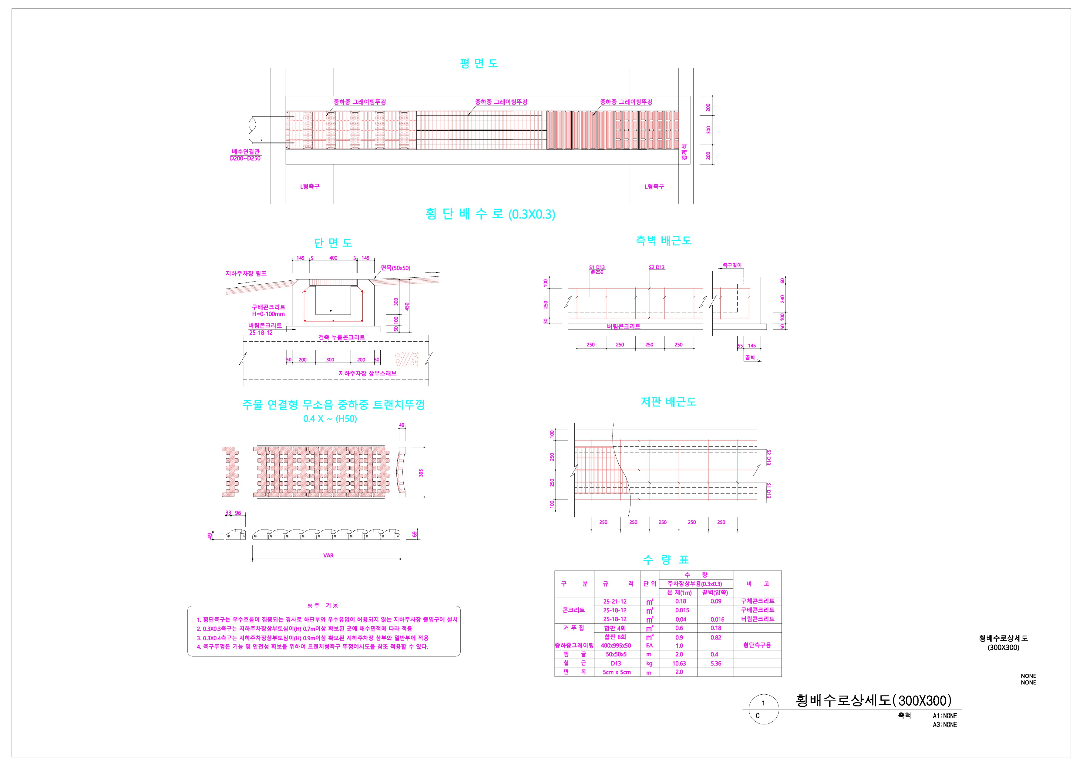 횡배수로 상세도(300x300)