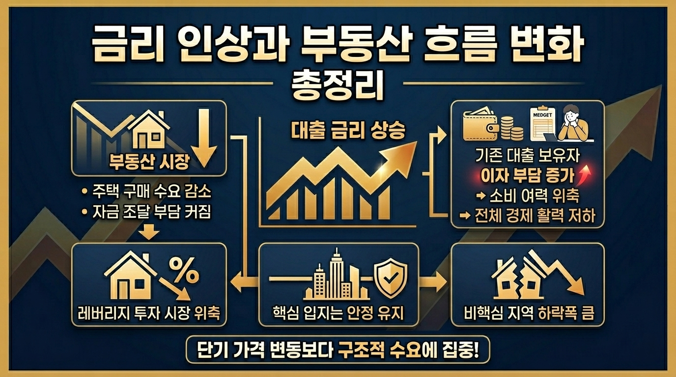 금리 인상과 부동산 흐름 변화를 한 눈에 볼 수 있는 그래프 이미지