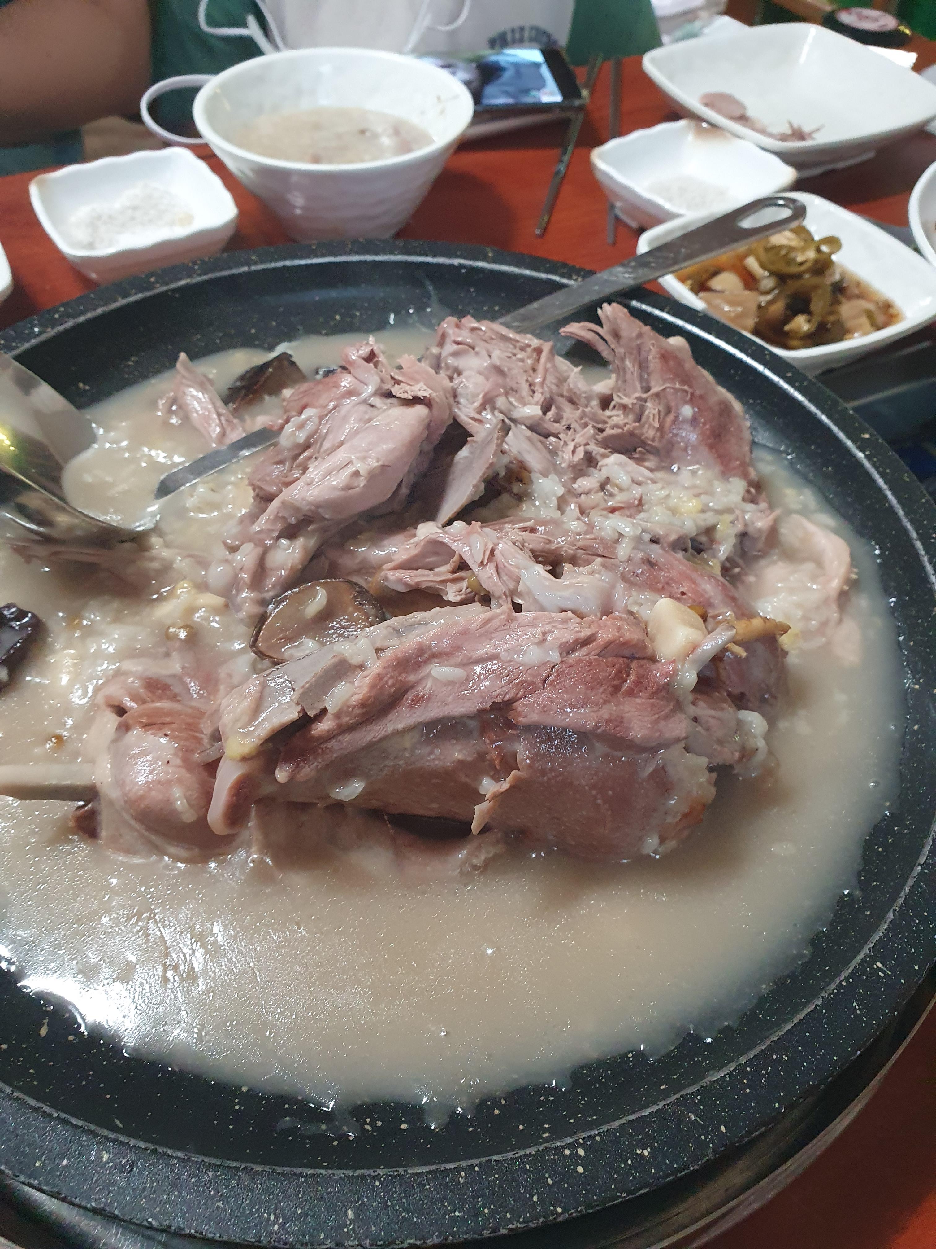 성환 장수촌 오리 누룽지백숙