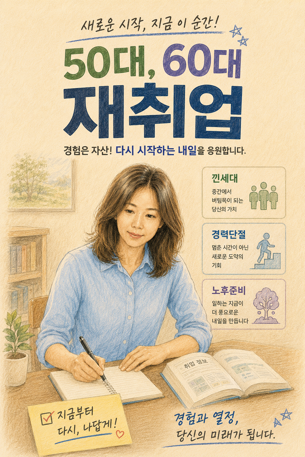 50,60대 재취업 낀 세대 경력단절 노후준비