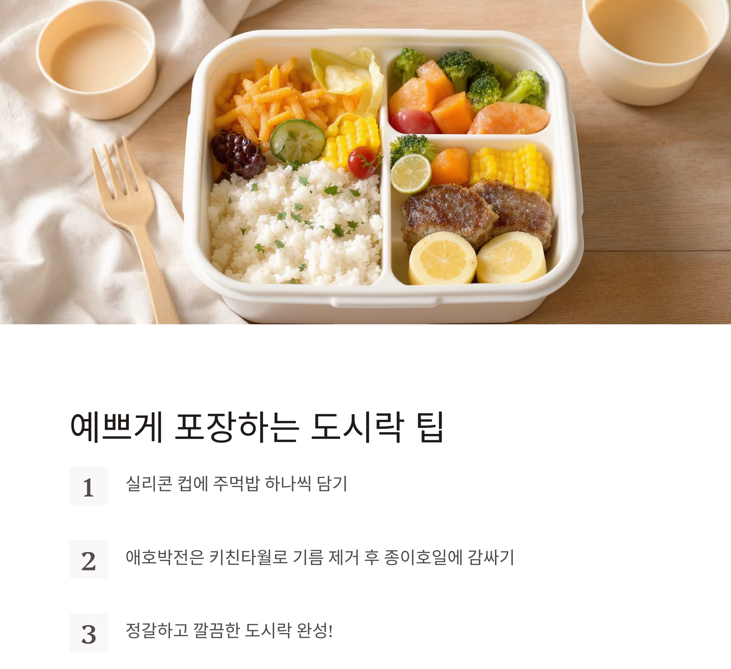 한입에 쏙! 달걀주먹밥과 고소한 애호박전 도시락 레시피