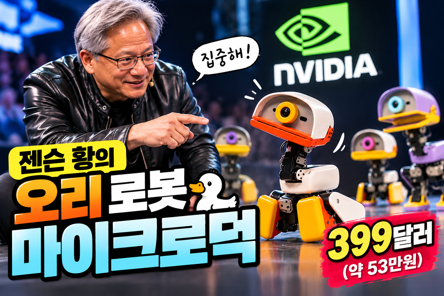 마이크로덕 가격 399달러, 젠슨 황 엔비디아 CEO가 선보인 오리 로봇과 AI 기술
