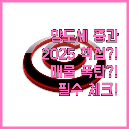 양도세 중과 배제 2025년 다주택 ..