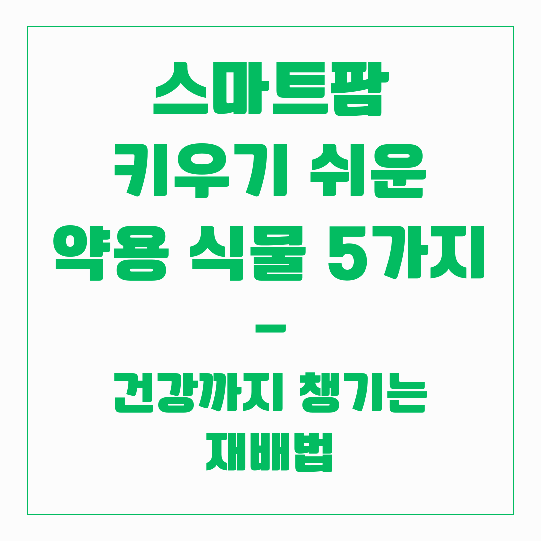 스마트팜 - 약용식물 5가지