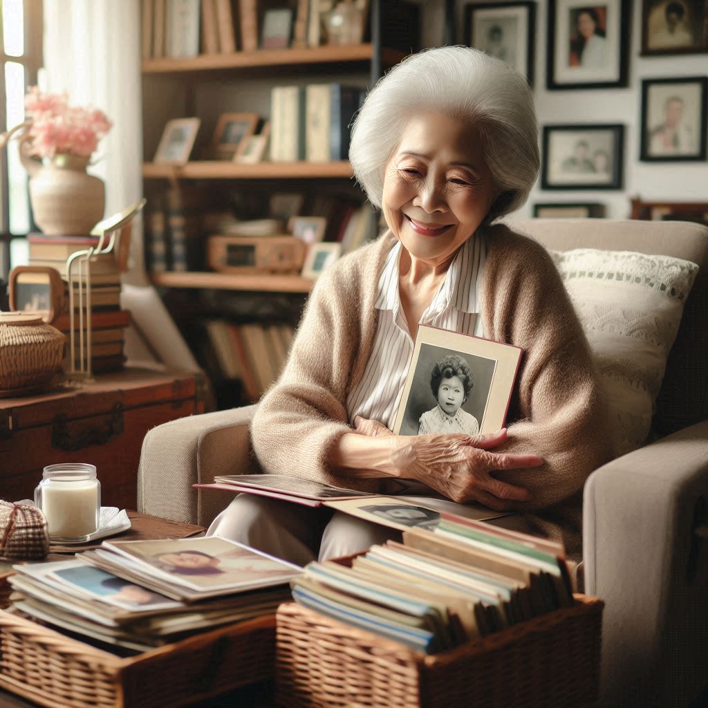 웃고 있는 노인