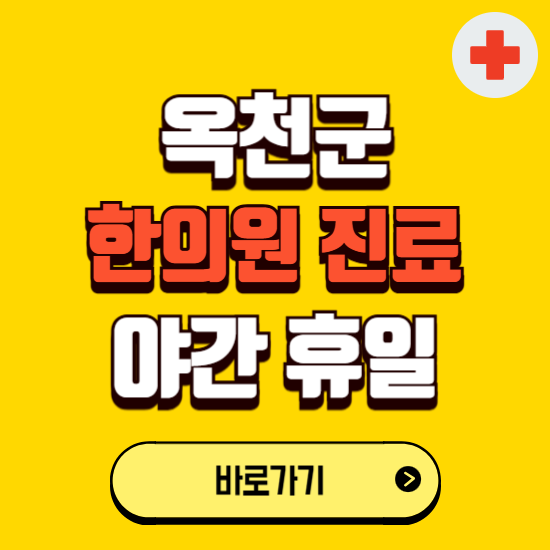 옥천군 야간 휴일 한의원 한방병원 찾기 ❘ 24시 일요일 주말 연휴 응급진료 추천 잘하는 곳