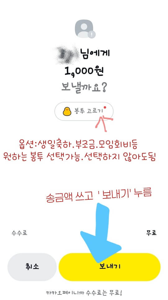 카카오톡 송금 페이지 설명 7