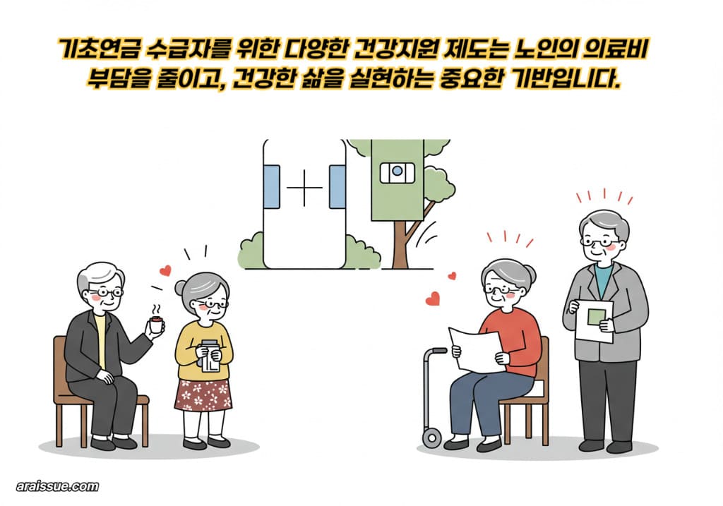 기초연금 수급자를 위한 다양한 건강지원 제도는 노인의 의료비 부담을 줄이고, 건강한 삶을 실현하는 중요한 기반입니다.