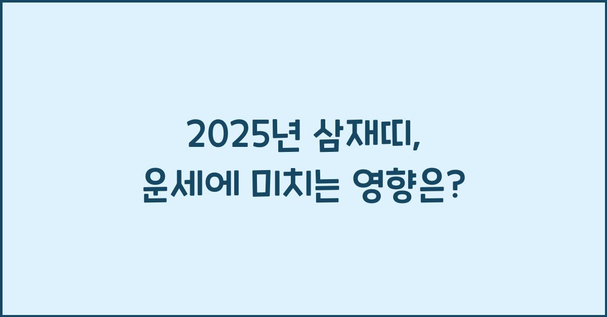 2025년 삼재띠