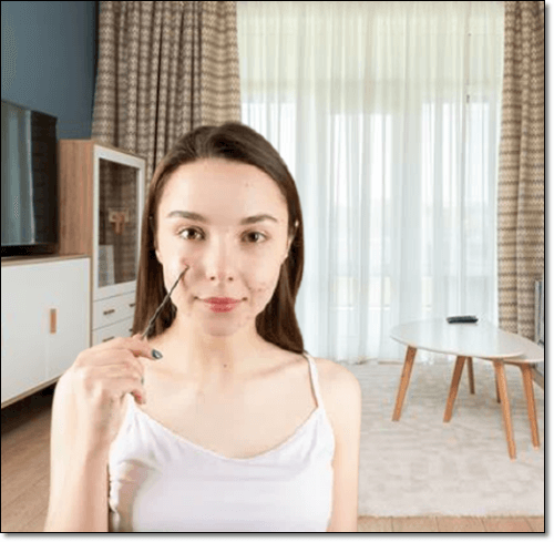 피부염이 있는 여성