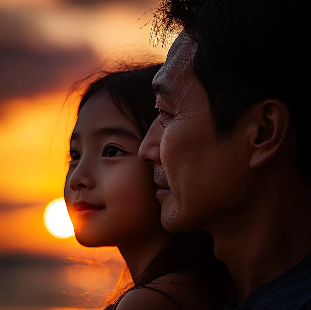 코타키나발루에서-석양보는-한국인-가족-01