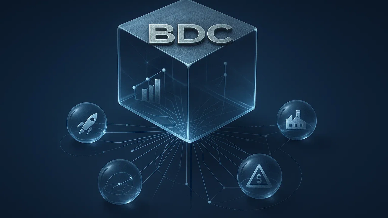 BDC 투자 구조와 사모펀드 연결고리를 보여주는 인포그래픽